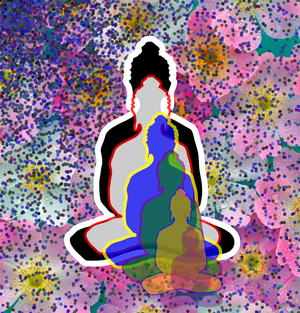 Fork of Fork of Fork of Fork of Fork of Fork of Buddha in colors -overlapping Buddha