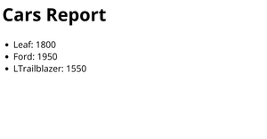 HTML Cars Report