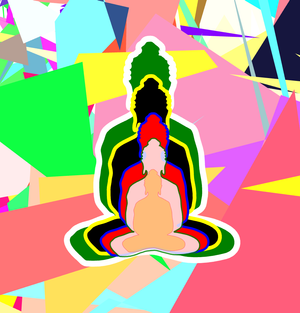 Fork of Fork of Fork of Fork of Fork of Fork of Buddha in colors -overlapping Buddha