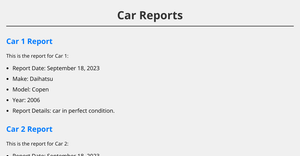 Fork of Car Reports
