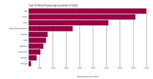 Top 10 Wine Countries Bar Chart