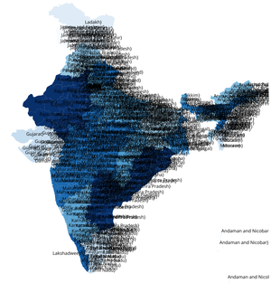 Map of India : Crime Rate 2022 Women 