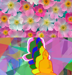 Fork of Fork of Fork of Fork of Fork of Buddha in colors -overlapping Buddha