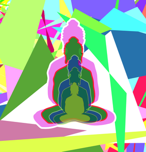 Fork of Fork of Fork of Fork of Fork of Fork of Buddha in colors -overlapping Buddha