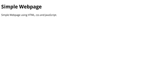 Simple Webpage