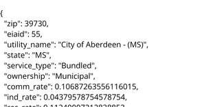 Non-Investor Owned Electric Utility Rates