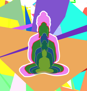 Fork of Fork of Fork of Fork of Fork of Buddha in colors -overlapping Buddha
