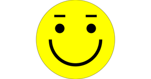 smiley face with eyebrows