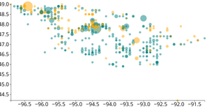 D3 Scatter Plot - Minnesota Wolf Depredation