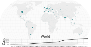 Covid-19 Map with brushable line chart and interatice bubble
