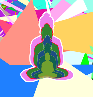 Fork of Forking budha in 5 -overlapping Buddha