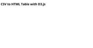 CSV to HTML Table with D3.js