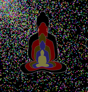 forking budha into 5 -overlapping Buddha