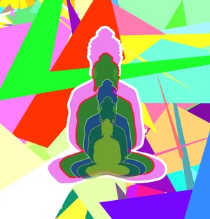 Fork of Fork of Fork of Fork of Fork of Fork of Buddha in colors -overlapping Buddha