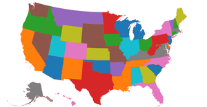 Fork of Fork of US states map : with colorScale. One color for each country