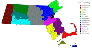 Massachusetts Chrolopleth map with interactive legend