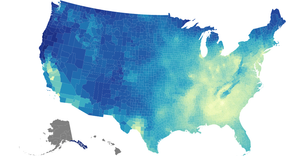 Pollution in US with counties by React and d3