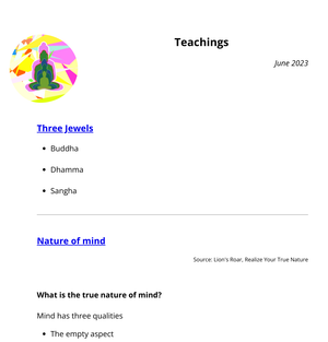Fork of Teachings Buddhism 2023 July 11