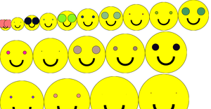 Different color smiley faces