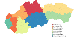 Choropleth map of Slovakia