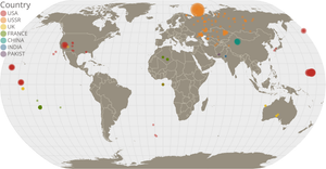 Map of Nuclear Explosions with Clickable Points