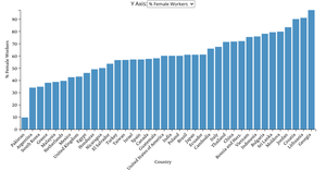 Bar Plot showing Female/Migrant Workers Percentage