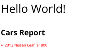 HTML Cars Report