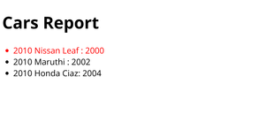HTML Title Cars