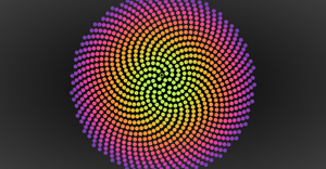 Svelte + D3: Phyllotaxis layout (irrational 2)