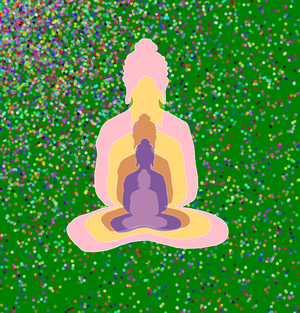 Forking budha in 5 -overlapping Buddha
