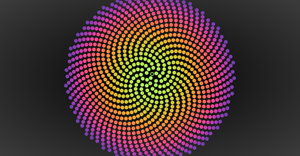 Svelte + D3: Phyllotaxis layout (irrational 2)