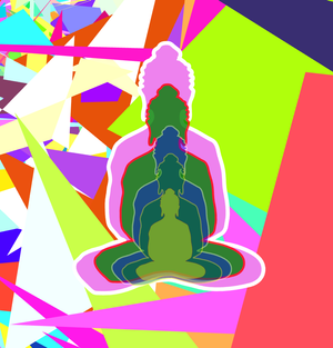 Fork of Fork of Fork of Fork of Fork of Fork of Buddha in colors -overlapping Buddha