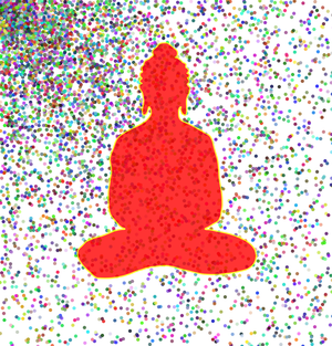 Fork of Buddha in colors -white background Buddha