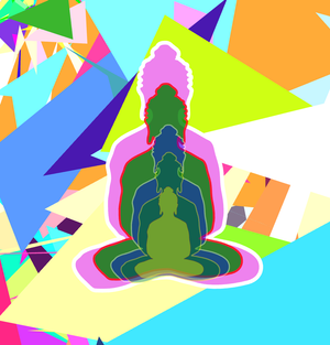Fork of Fork of Fork of Fork of Fork of Buddha in colors -overlapping Buddha