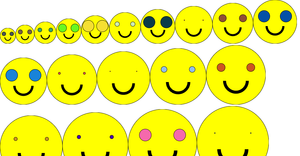 Different color smiley faces