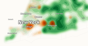 Census Tracts Contours with Two Variables and City Labels