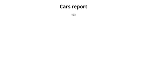 Cars report
