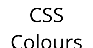 CSS Colour List