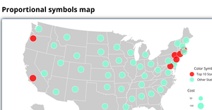 Proportional symbols map