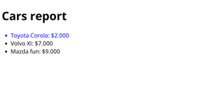 HTML Car Report