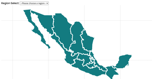 Mexico Region Map w/ Menu ( D3 & React & TopoJSON )