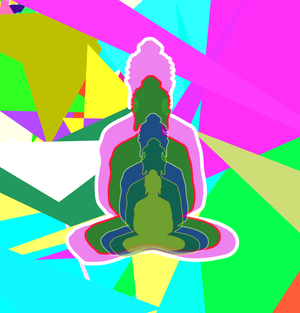Fork of Fork of Fork of Fork of Fork of Buddha in colors -overlapping Buddha