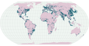 sized  points on a map