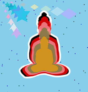 Fork of Fork of Fork of Fork of Fork of Buddha in colors -overlapping Buddha