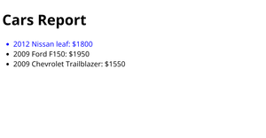Cars Report