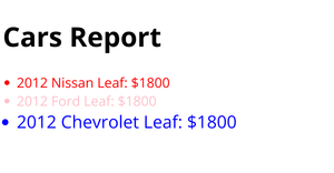 HTML Cars Report