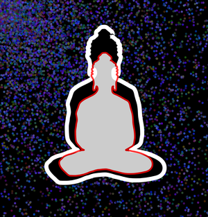 Buddha in colors -overlapping Buddha 2 reflections