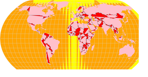 WORLD MAP DISPLAYING BOUNDARIES