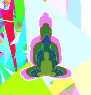 Fork of Fork of Fork of Fork of Fork of Fork of Buddha in colors -overlapping Buddha