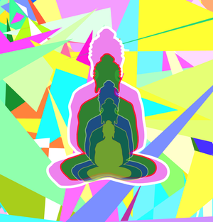 Fork of Fork of Fork of Fork of Fork of Buddha in colors -overlapping Buddha